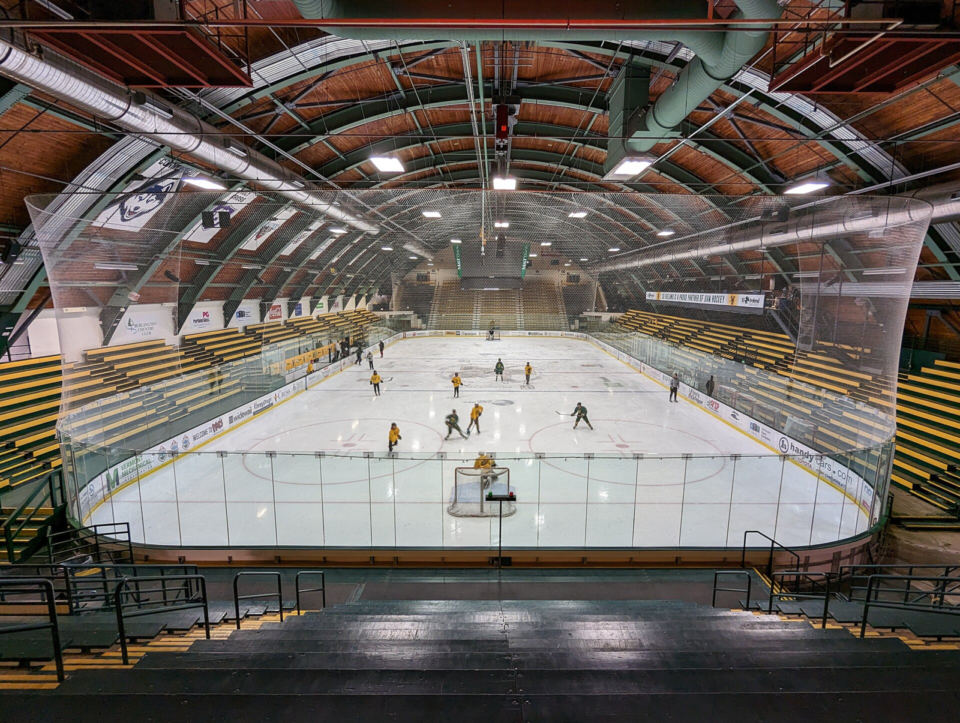 Gutterson Fieldhouse, the University of Vermont's hockey arena, in March 2023
