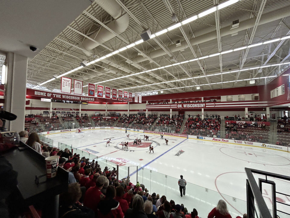 Wisconsin Badgers women's hockey against Minnesota Duluth in October 2024