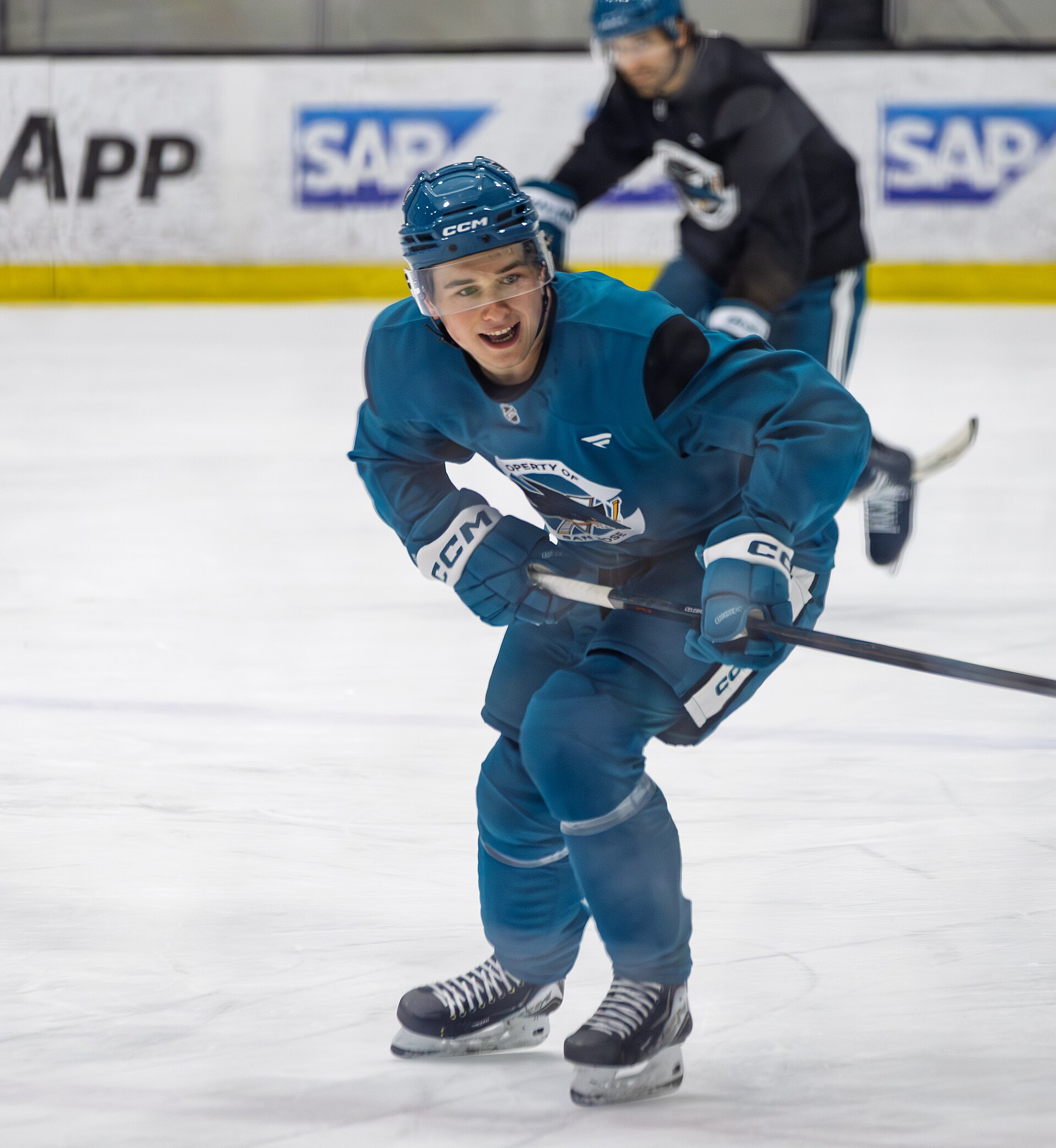 Macklin Celebrini of the San Jose Sharks in April 2026