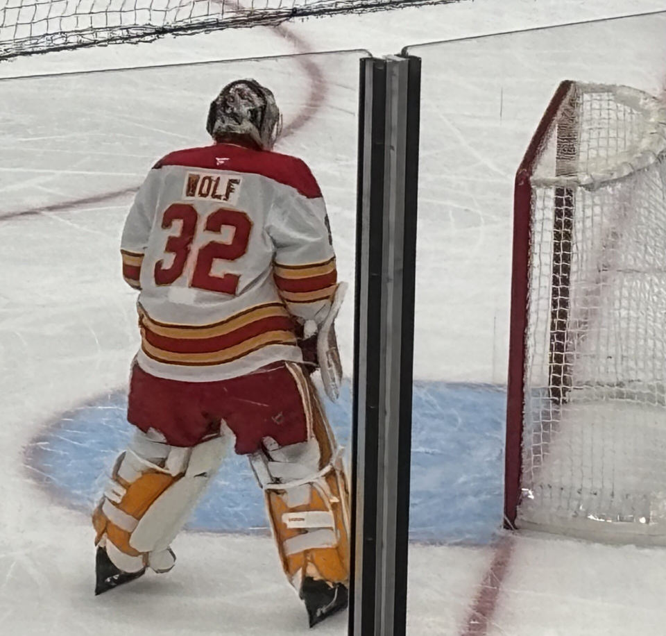 Calgary Flames goaltender Dustin Wolf, October 4, 2026