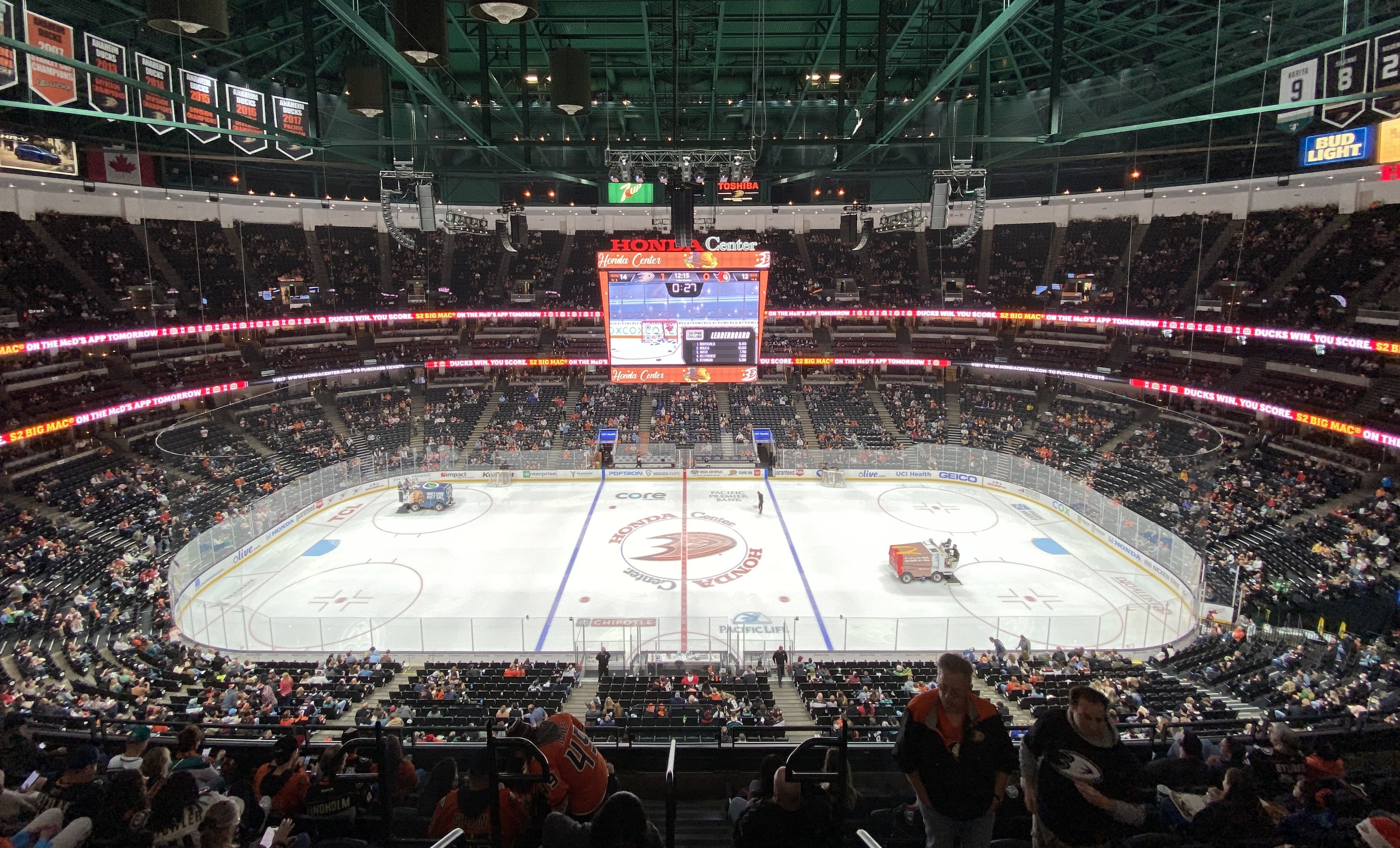 Inside Honda Center, home of the Anaheim Ducks, in 2021