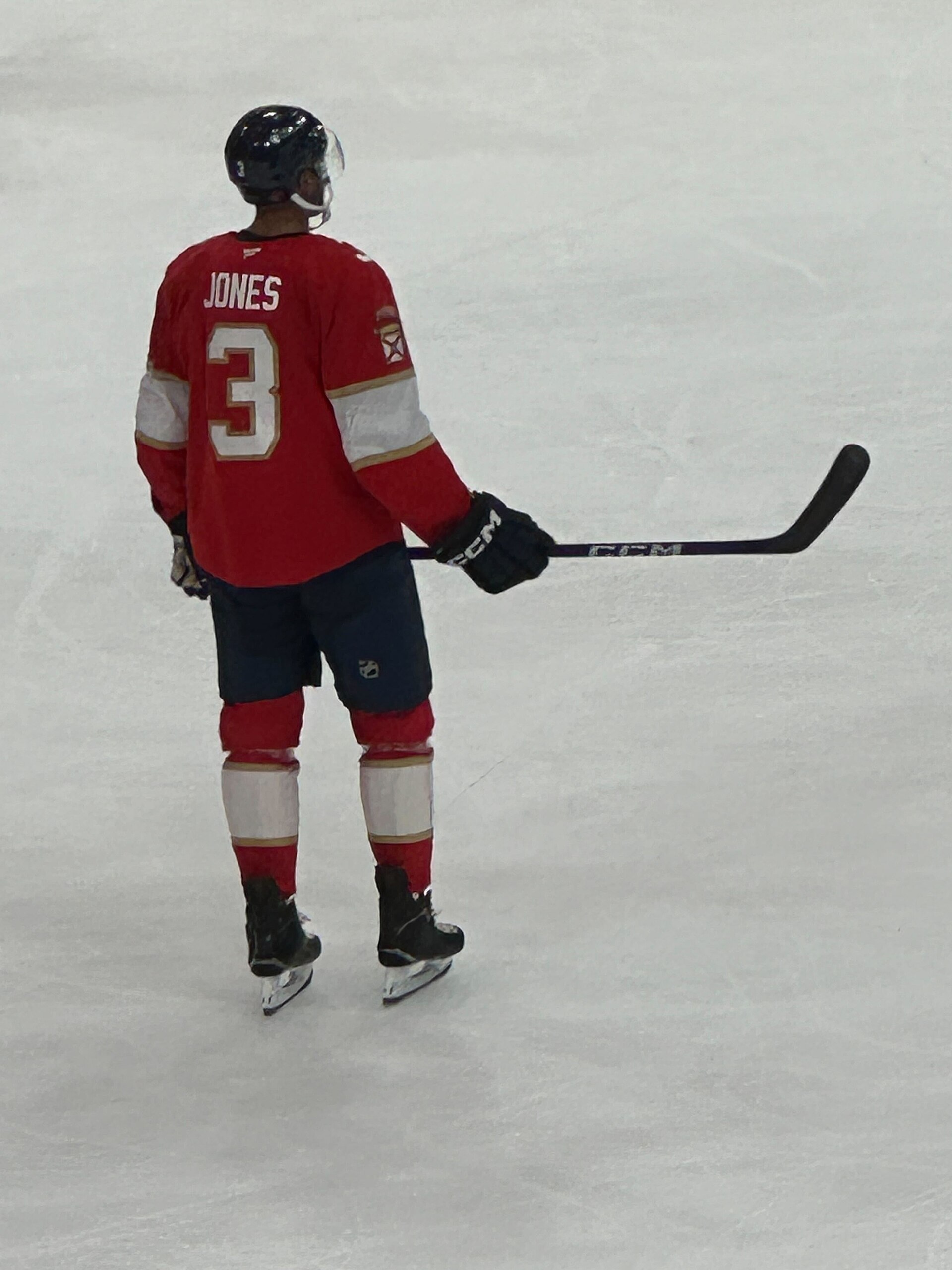Seth Jones skating for the Florida Panthers against the Vancouver Canucks in November 2025