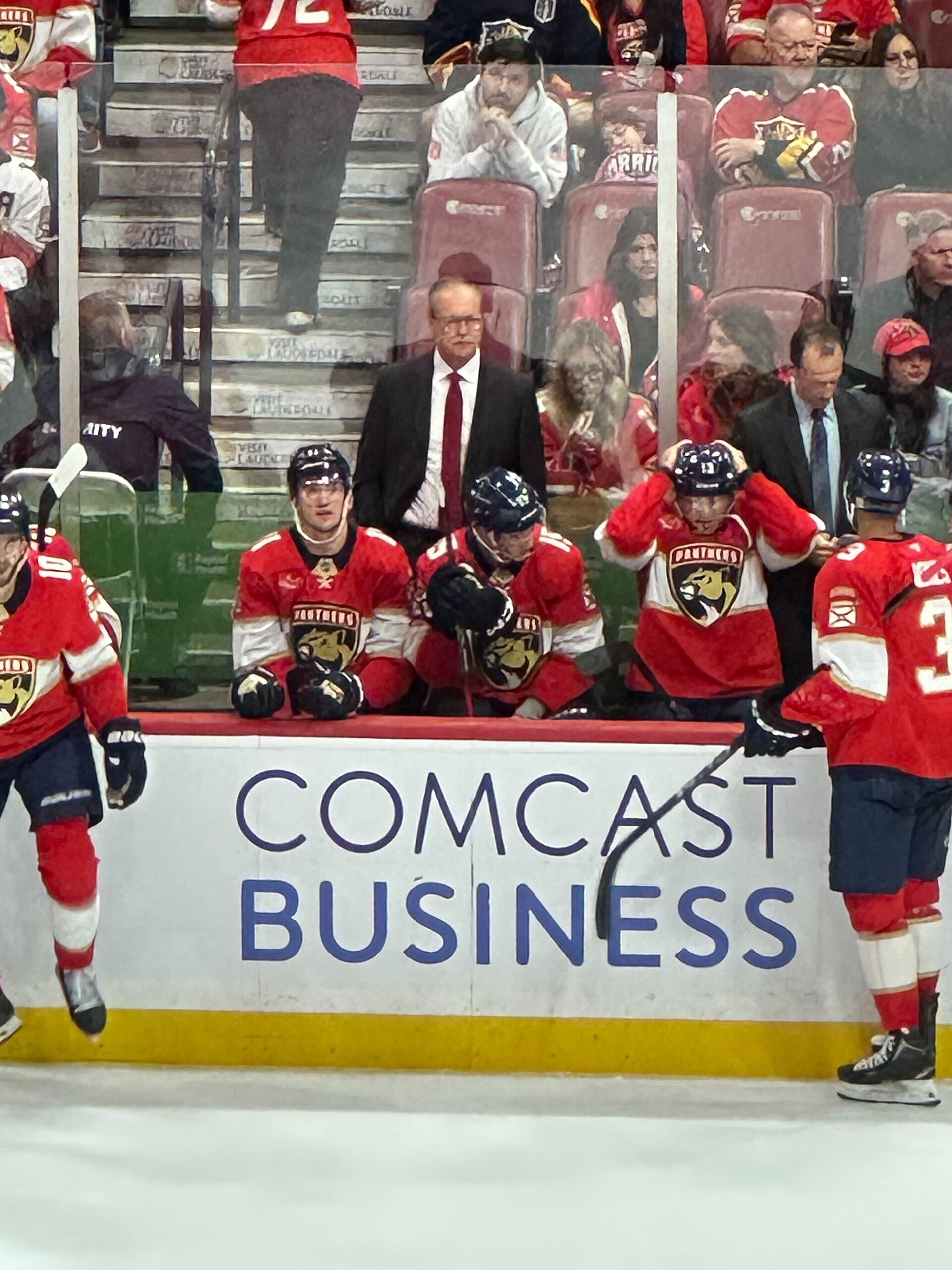 Panthers head coach Paul Maurice behind the bench during a game against the Vancouver Canucks in November 2025